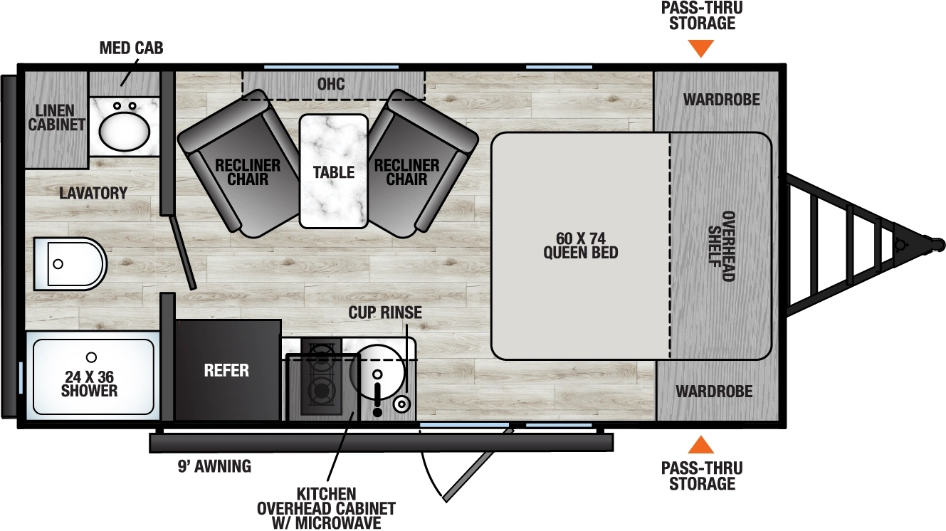 Viking Travel Trailers 18FQ - DSO Floorplan
